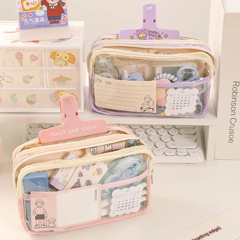 Transparent Pencil Case | Large Capacity School Supplies | Go Clear Bag