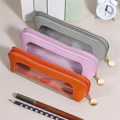 Large Capacity Clear Pencil Pouch – PVC Stationery Bag for Students | Go Clear Bag