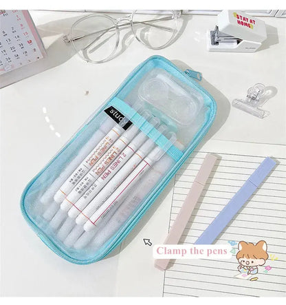 Transparent Mesh Double-Layer Pencil Case – Lightweight & Stylish | Go Clear Bag