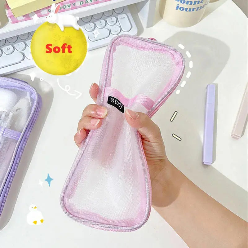 Transparent Mesh Double-Layer Pencil Case – Lightweight & Stylish | Go Clear Bag