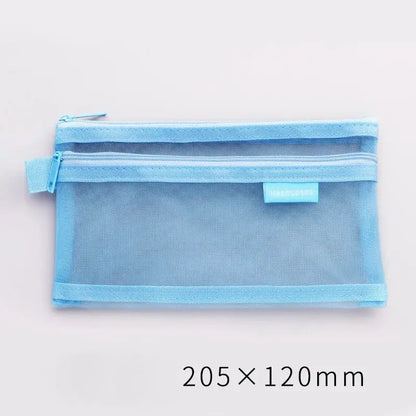 Simple Transparent Double Mesh Pencil Case | Office & School Supplies | Go Clear Bag