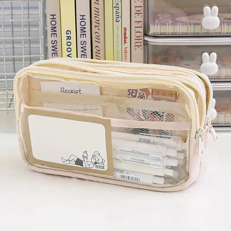 Transparent Pencil Case | Large Capacity School Supplies | Go Clear Bag