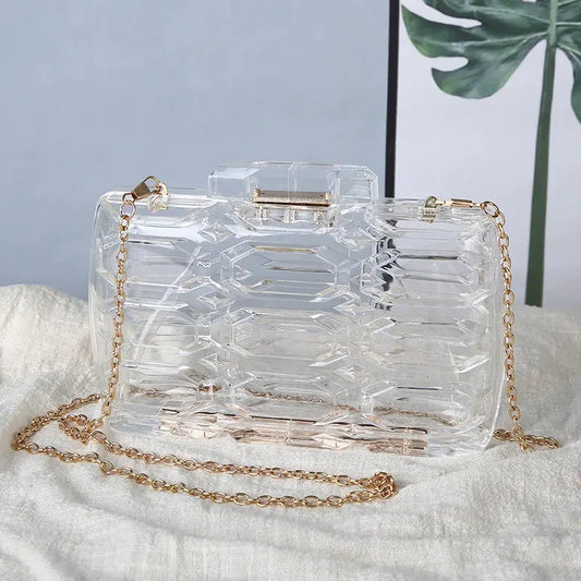 Transparent Honeycomb Clutch | Go Clear Bag