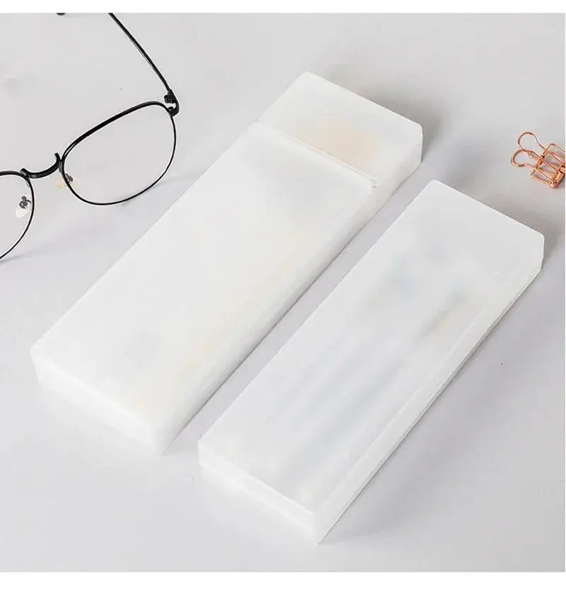 Matte Transparent Plastic Pencil Case | School & Office Supplies | Go Clear Bag