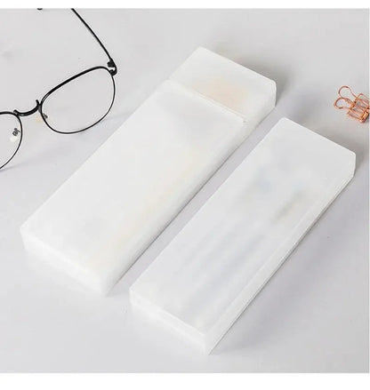 Matte Transparent Plastic Pencil Case | School & Office Supplies | Go Clear Bag