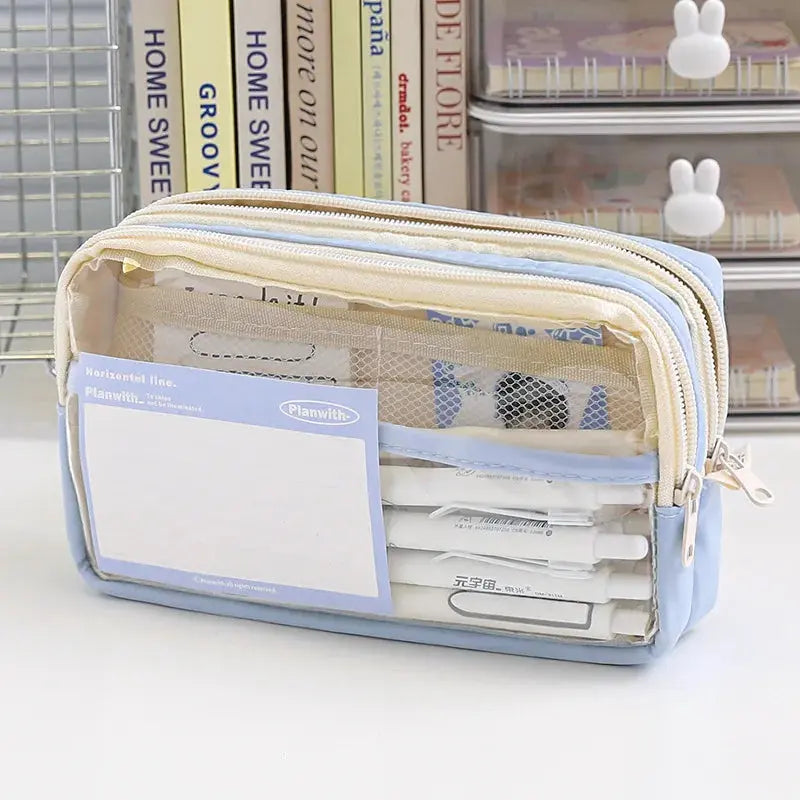 Transparent Pencil Case | Large Capacity School Supplies | Go Clear Bag