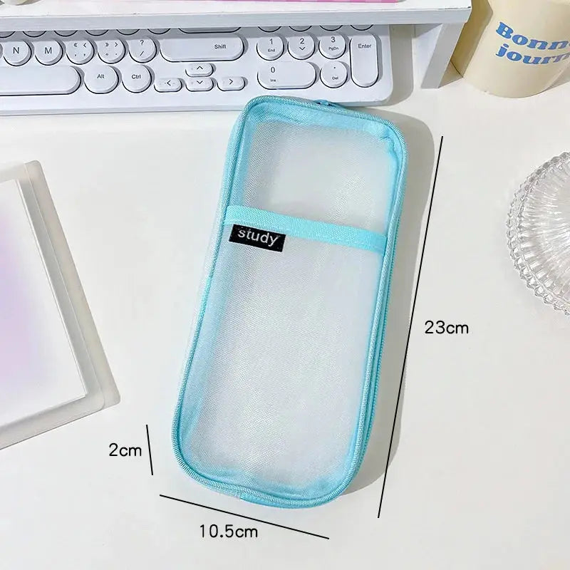 Transparent Mesh Double-Layer Pencil Case – Lightweight & Stylish | Go Clear Bag