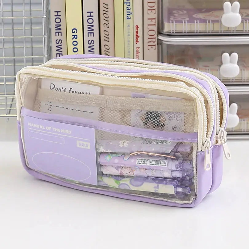 Transparent Pencil Case | Large Capacity School Supplies | Go Clear Bag